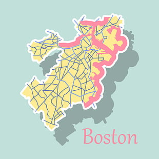 Map Of Boston City Sticker Vector Free Graphics 310x310 Map Of Boston City Sticker Vector Free Graphics