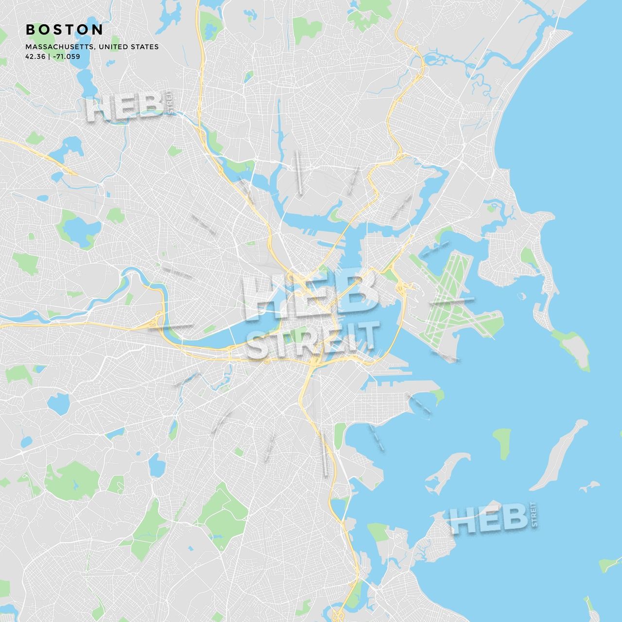 Printable Street Map Of Boston, Massachusetts Maps Vector 1280x1280 Printable Street Map Of Boston, Massachusetts Maps Vector