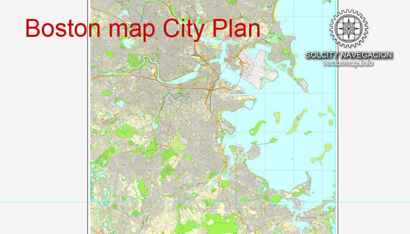 Boston, Us, Printable City Plan Map Adobe Illustrator, Full Vector X 800x457 Boston, Us, Printable City Plan Map Adobe Illustrator, Full Vector X