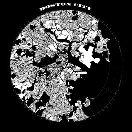 Boston Compass Design Map Artprint, Vector Outline Version, Ready 450x450 Boston Compass Design Map Artprint, Vector Outline Version, Ready