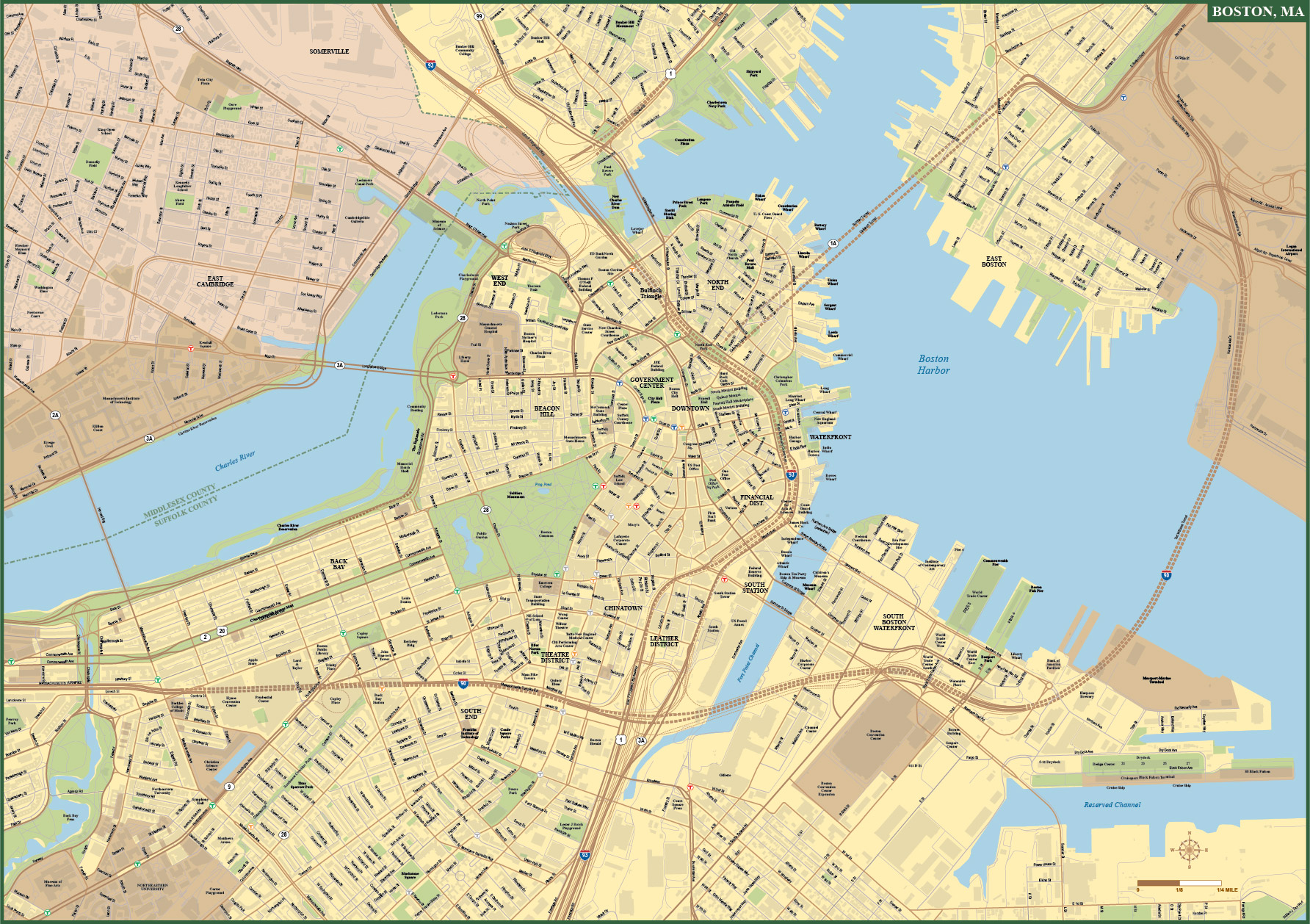 Boston Map Vector at Vectorified.com | Collection of Boston Map Vector ...