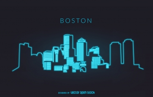 315x200 Boston Skyline Free Vector Graphic Art Free Download
