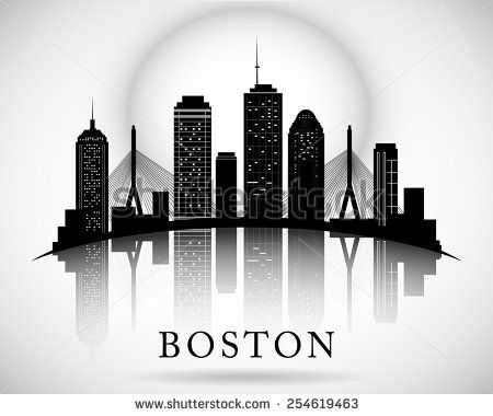 450x380 Boston Skyline City Silhouette