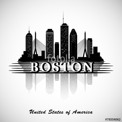 500x500 Boston Skyline City Silhouette Stock Image And Royalty Free