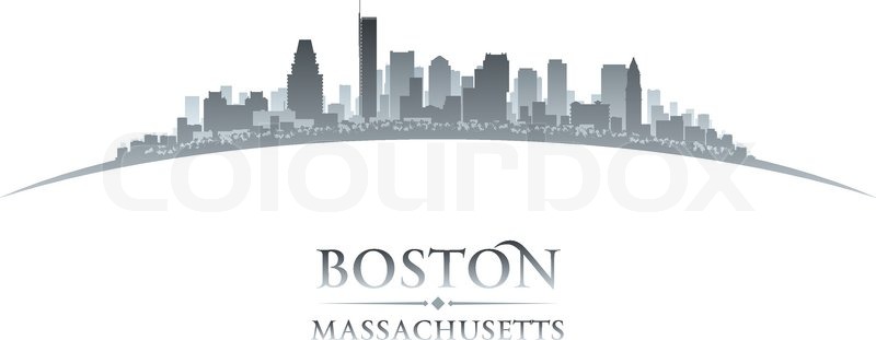 800x311 Boston Massachusetts City Skyline Stock Vector Colourbox