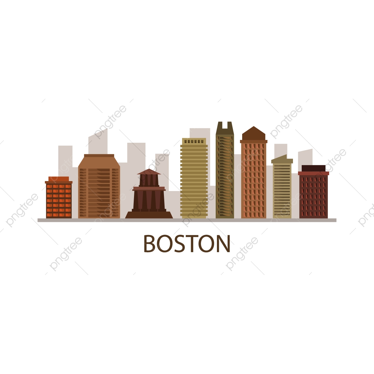 1200x1200 Boston Skyline, Skyline, United States, Modern Png And Vector