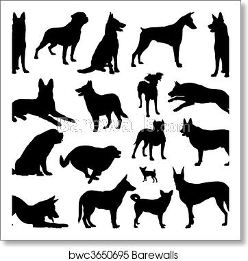 362x382 Dog Silhouette Vector, Art Print Barewalls Posters Prints