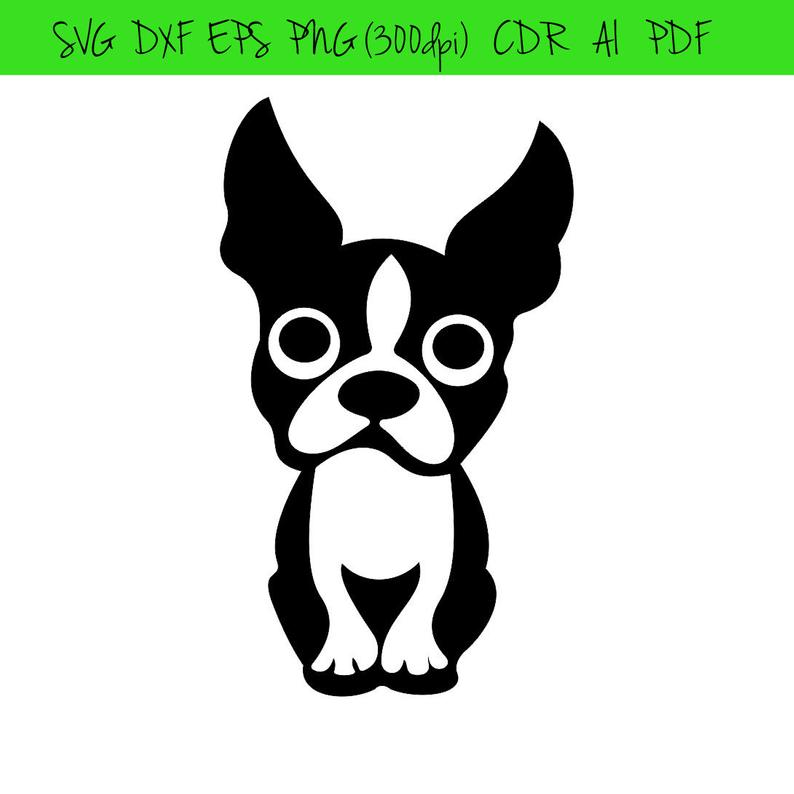 794x794 Boston Terrier Graphics Dog Dxf Png Cdr Pdf Vector Etsy