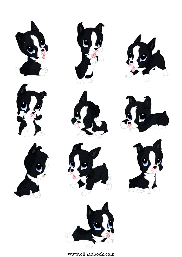 700x990 Download Free Clip Art Vector Baby Boston Terrier Dog