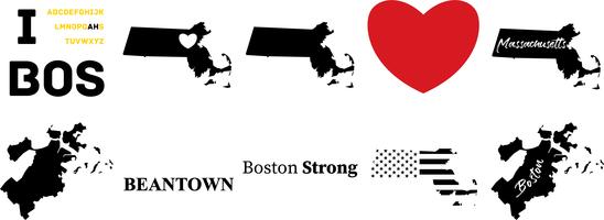 548x200 Boston Skyline Free Vector Art