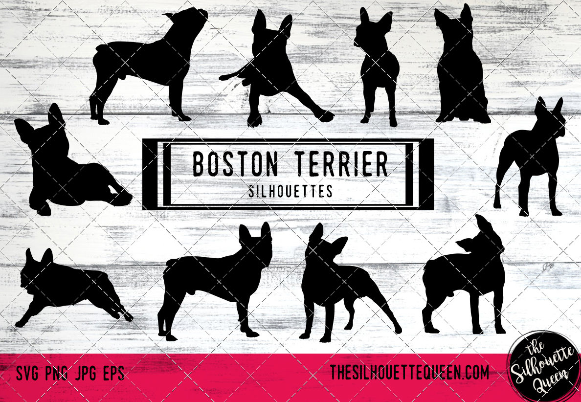 1188x822 Boston Terrier Vector Silhouettes
