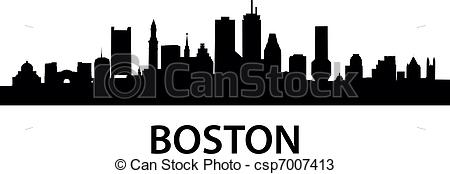 450x174 Huge Collection Of 'boston Skyline Silhouette Vector' Download