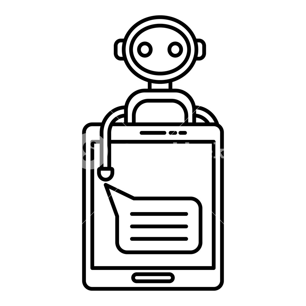 Smartphone Chat Bot Icon Outline Smartphone Chat Bot Vector Icon 1000x1000 Smartphone Chat Bot Icon Outline Smartphone Chat Bot Vector Icon