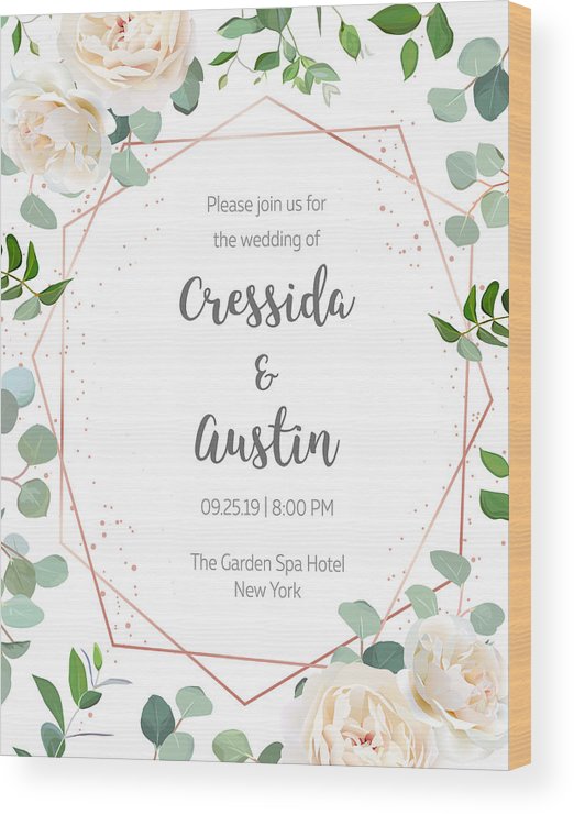 522x740 Geometric Botanical Vector Design Frame On White Background Wood