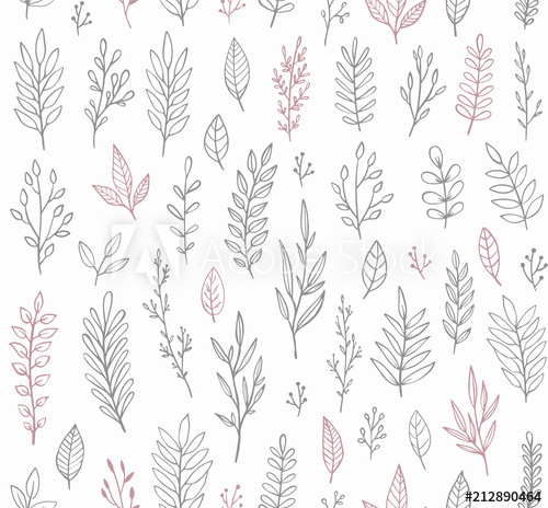 500x464 Hand Drawn Vintage Botanical Vector Pattern Seamless Floral