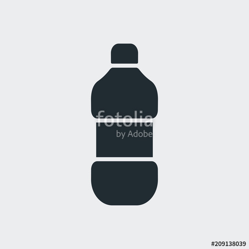 500x500 Icono Plano Botella De Plastico En Fondo Gris Stock Image