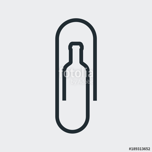 500x500 Logotipo Clip Con Silueta Botella Vino En Fondo Gris Stock Image