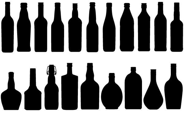 600x367 Sluetas Botellas Vector Vinyl Inspirations Libre De Vectores