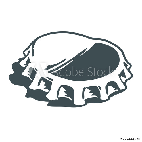 500x500 Bended Bottle Cap Vector Illustration Isolated On White