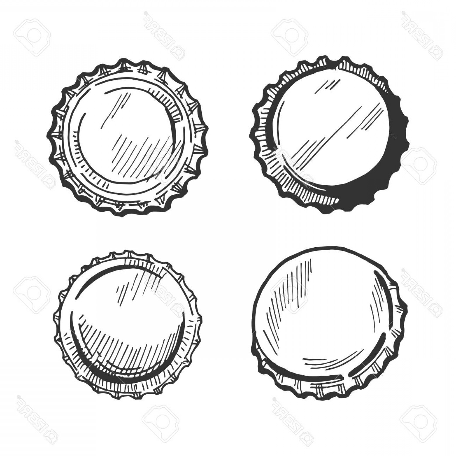 1560x1560 Photostock Vector Beer Bottle Cap Or Lid From Different Angles
