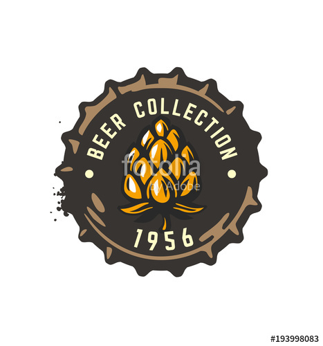 467x500 Craft Beer Bottle Cap With Hop Stock Image And Royalty Free