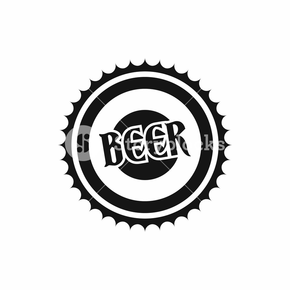 1000x1000 Beer Bottle Cap Icon In Simple Style Isolated Vector Illustration