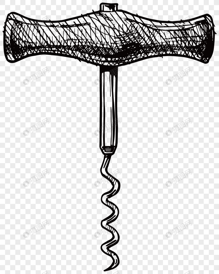 860x1075 Hand Drawn Sketch Bottle Bottle Opener Vector Element Png