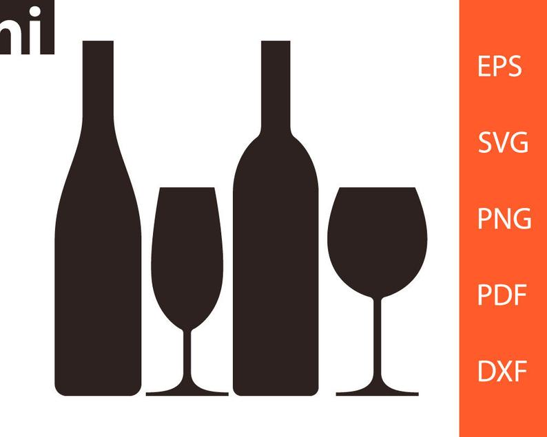 794x635 Bottle Glass Wine Glass Bottle Vector Etsy