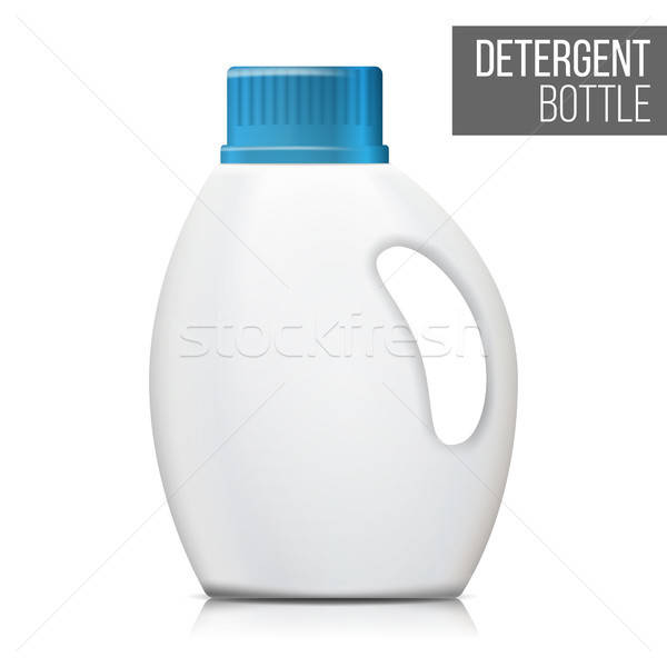 600x600 Detergent Bottle Vector Realistic Mock Up White Clean Plastic