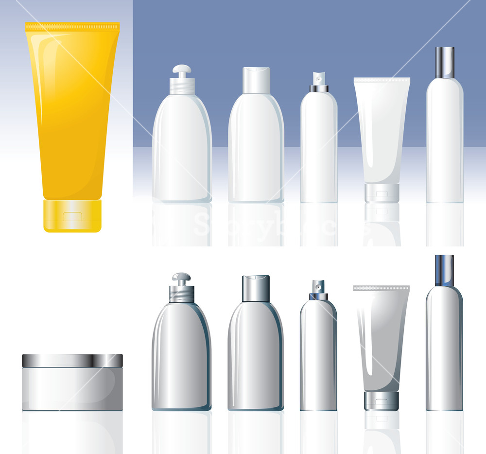 1000x934 Cosmetic Bottles Vector Royalty Free Stock Image