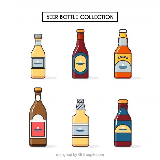 626x626 Flat Beer Bottle Collection With Label Free