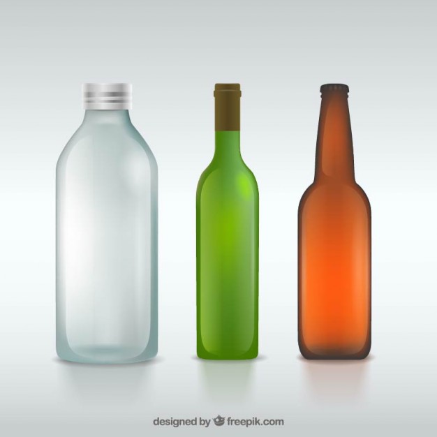 626x626 Glass Bottles Vector Free Download