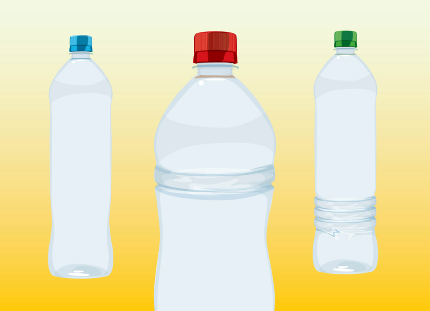 850x614 Water Bottles Vector Art Graphics