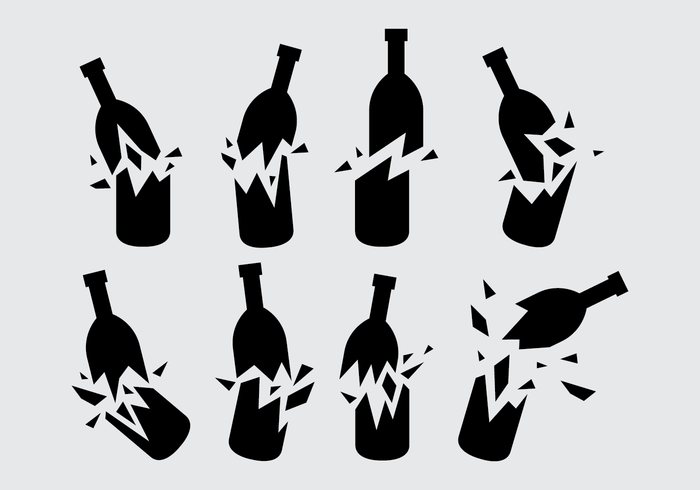 700x490 Black Broken Bottle Vector
