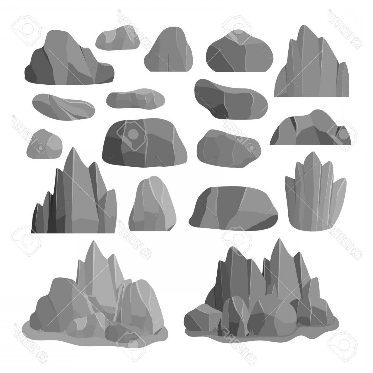 1560x1560 Photostock Vector Stones Rocks In Cartoon Style Big Building
