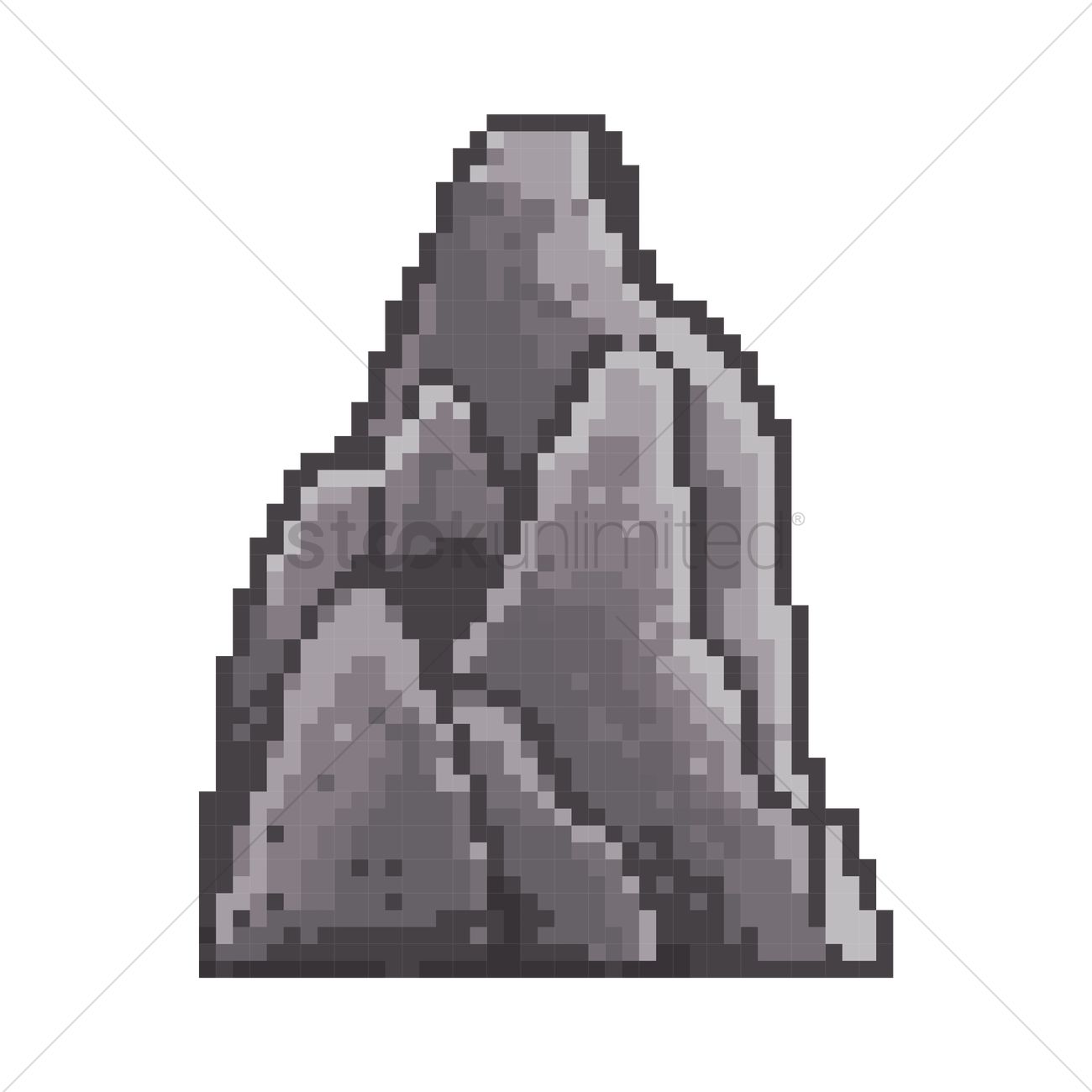 1300x1300 Pixelated Boulder Vector Image
