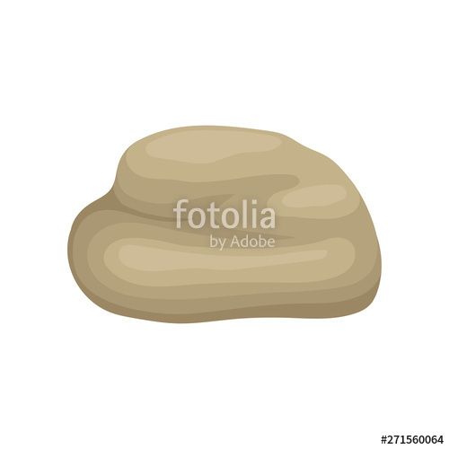 500x500 Big Boulder Vector Illustration On White Background Stock Image