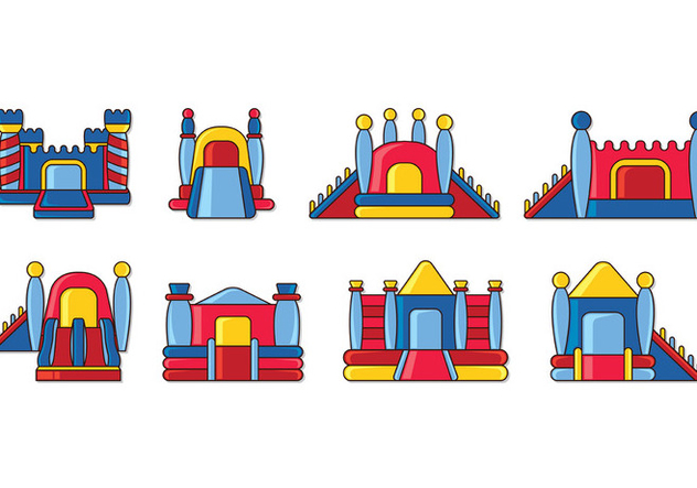 632x443 Set Of Bounce House Icons Free Vector Download Cannypic