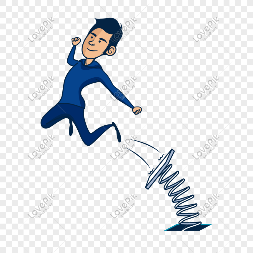 860x860 Flat Blue Man's Bounce Vector Material Png Image Picture Free