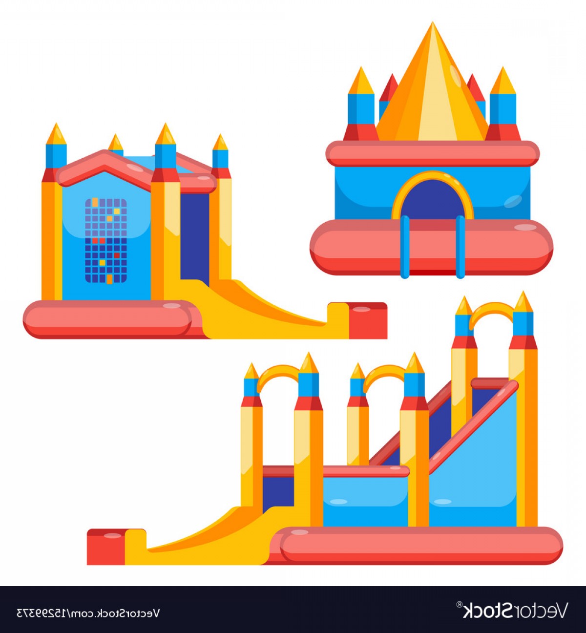 Bouncy Castles For Kids Colorful Set Isolated On Vector Geekchicpro 1200x1296 Bouncy Castles For Kids Colorful Set Isolated On Vector Geekchicpro