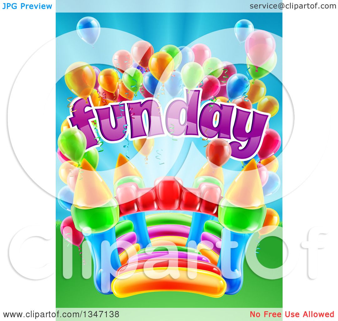 Clipart Of A Colorful Bouncy Castle Jumping House With Party 1080x1024 Clipart Of A Colorful Bouncy Castle Jumping House With Party