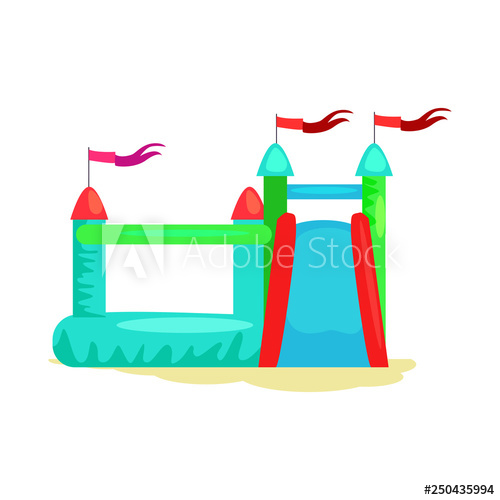 Inflatable Castle Vector Bouncy Castle, Playground, Amusement 500x500 Inflatable Castle Vector Bouncy Castle, Playground, Amusement