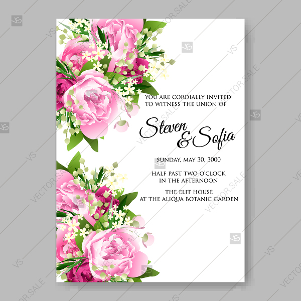600x600 Pink And Crimson Peony Wedding Invitation Spring Floral Bridal