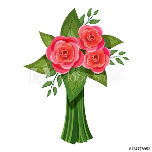 500x500 Pink Roses Bouquet Icon Isometric Illustration Of Pink Roses