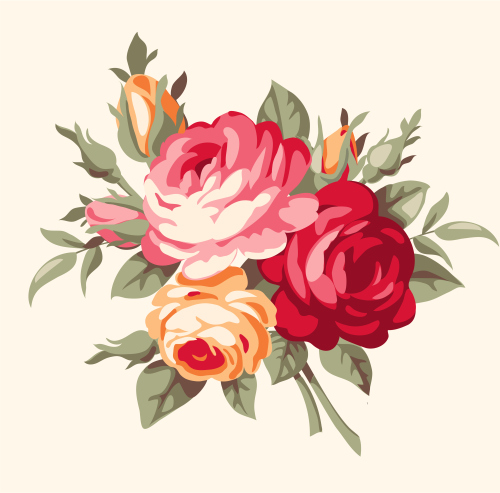 500x493 Vintage Bouquet Vector Free Download