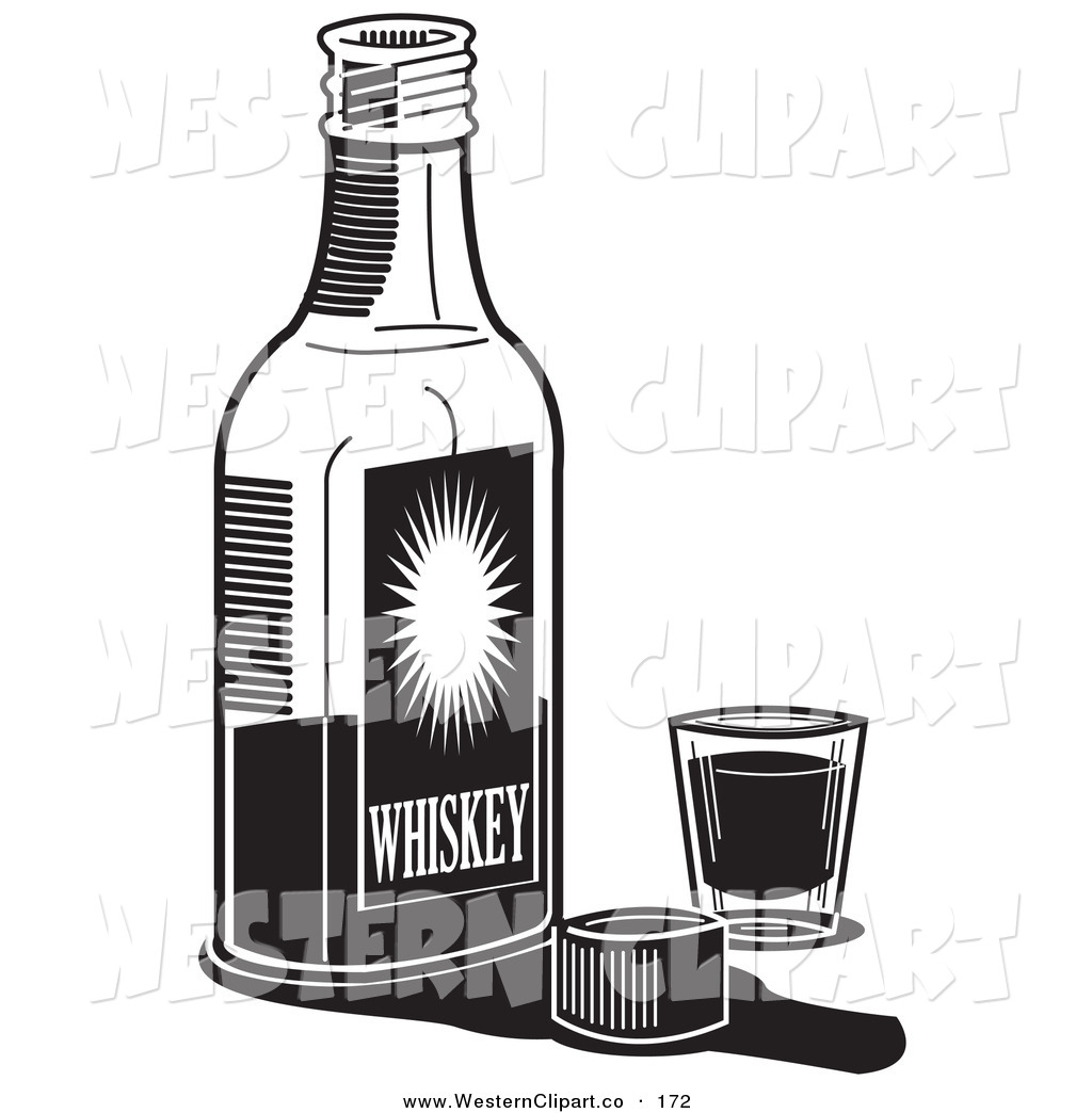 1024x1044 Vector Western Clip Art Of A Black And White Bottle Of Whiskey