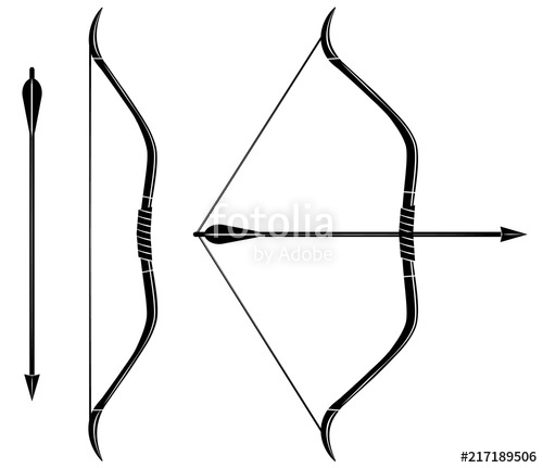 500x431 Bow And Arrow Icon Vector Stretched Bow Stock Image And Royalty