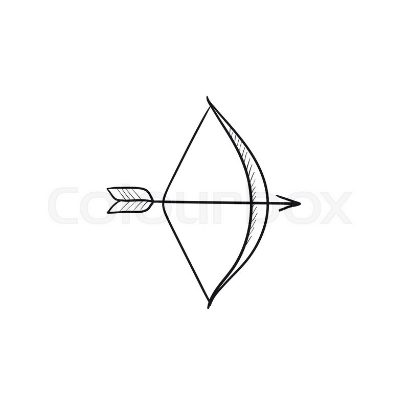 800x800 Bow And Arrow Vector Sketch Icon Stock Vector Colourbox