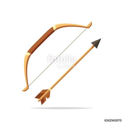 Bow And Arrow Vector Isolated Illustration Stock Image 500x500 Bow And Arrow Vector Isolated Illustration Stock Image