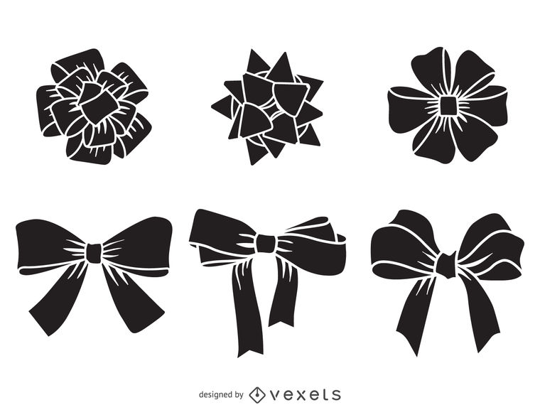 760x570 Christmas Bow Silhouette Set